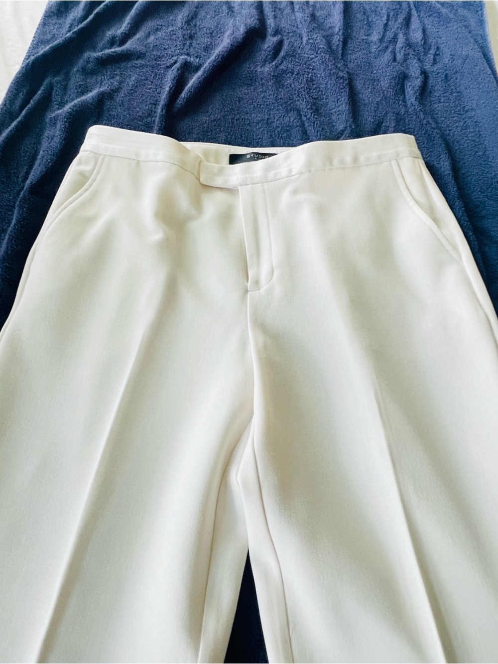 White Tailored Wide-Leg Pants